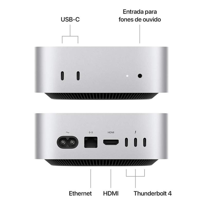 Mac Mini Apple M4 (16GB RAM 512GB SSD) - Prateado - Macbook e iMac